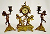 Gilbert No. 303 Gilt Cherub Clock Set