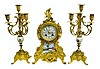 Antique 3 Pc. Garniture Clock Set w/Inset Panel