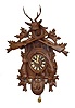 Lrg. Walnut German Carved Cuckoo Clock w/Deer