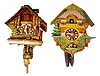 2 Small Painted German Cuckoo Clocks