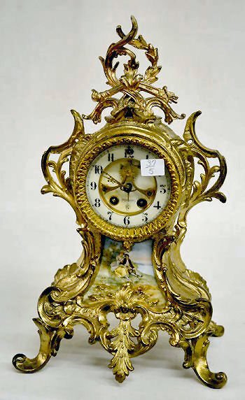 Gilbert ÒNormaÓ Clock w/Porcelain Insert — Antique Clocks Price Guide