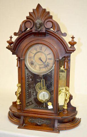 Kroeber Walnut ÒOccidentalÓ Parlor Clock — Antique Clocks Price Guide