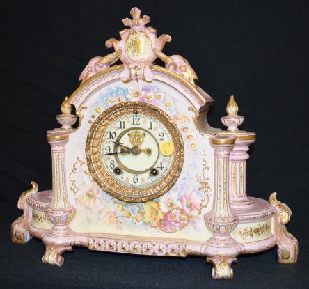 Ansonia Royal Bonn La Champagne China Clock — Antique Clocks Price Guide
