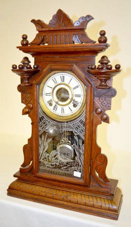 Waterbury Walnut Mantel Clock — Antique Clocks Price Guide