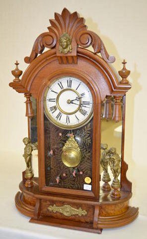 New Haven Walnut Occidental Parlor Clock — Antique Clocks Price Guide