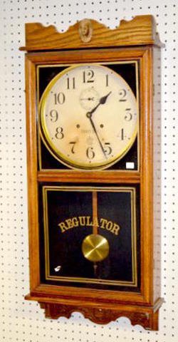 Waterbury Oak Store Regulator Clock — Antique Clocks Price Guide