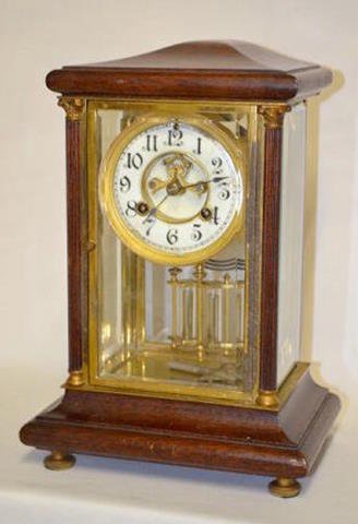 Waterbury Wood Crystal Regulator Clock — Antique Clocks Price Guide