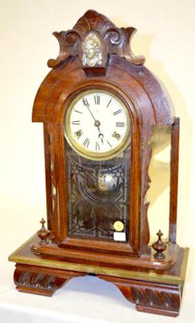 Kroebert Walnut Mirrorside Parlor Clock — Antique Clocks Price Guide