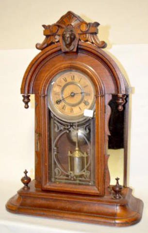 Walnut 8 Day T&S Mirror Side Clock — Antique Clocks Price Guide
