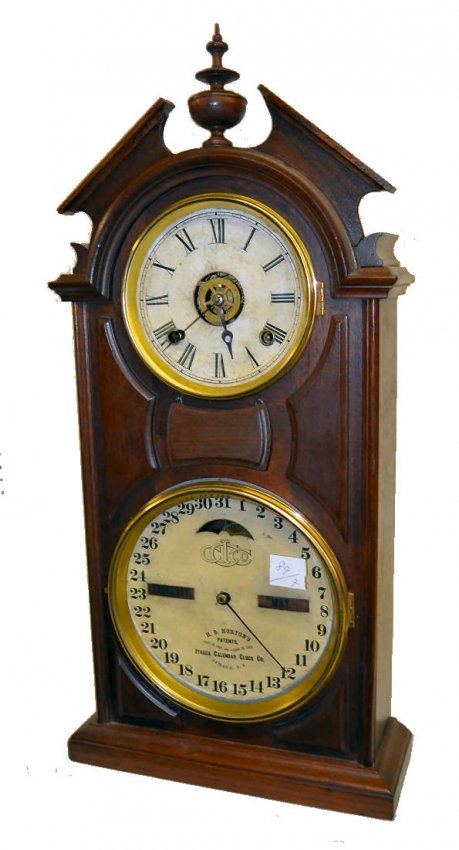Ithaca Double Dial T&S ÒShelf LibraryÓ Clock — Antique Clocks Price Guide