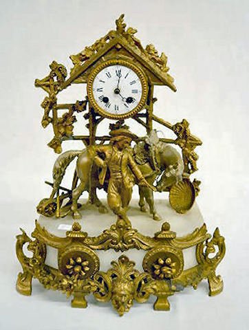 French Marble and Metal 8 Day T&S Clock — Antique Clocks Price Guide