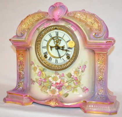 Ansonia Royal Bonn La Orb China Clock — Antique Clocks Price Guide