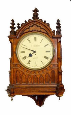 Huge English Hanging Fusee Bracket Clock on Shelf — Antique Clocks Price Guide
