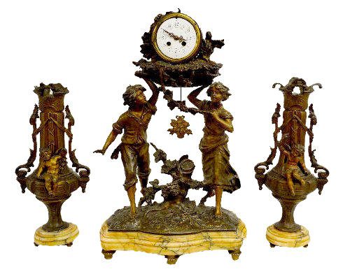 L & F Moreau Marble Garniture Set — Antique Clocks Price Guide