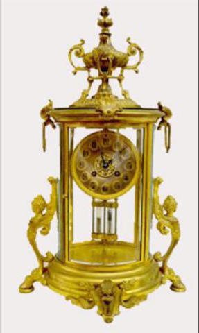 French Oval T&S Crystal Regulator Clock — Antique Clocks Price Guide