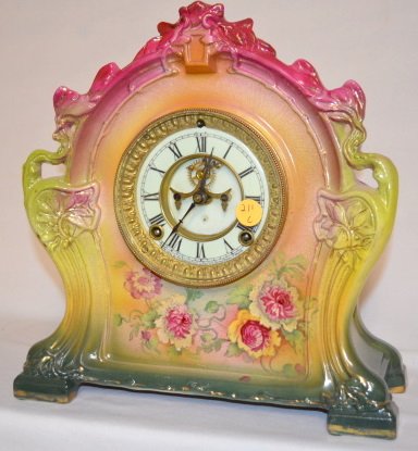Ansonia Royal Bonn La Chartres China Clock — Antique Clocks Price Guide