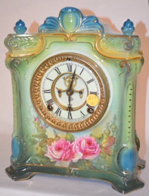 Ansonia Royal Bonn La Seine China Clock — Antique Clocks Price Guide