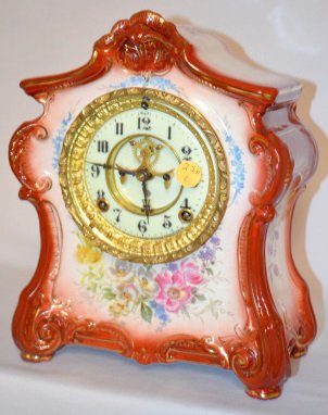 Ansonia Royal Bonn La Fontaine China Clock — Antique Clocks Price Guide