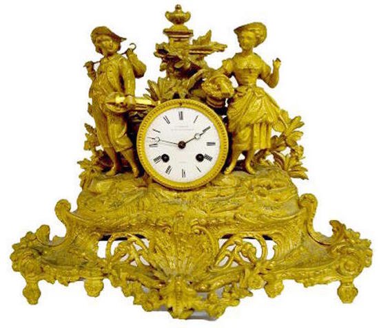 French Statue 8 Day T&S Clock — Antique Clocks Price Guide