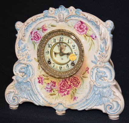 Ansonia Royal Bonn La Corsica China Clock — Antique Clocks Price Guide