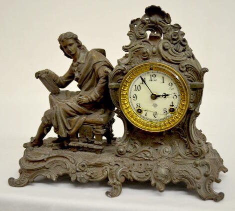 Ansonia 8 Day T&S ÒRacingÓ Statue Clock — Antique Clocks Price Guide