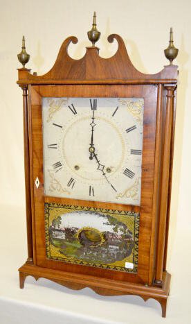 Eli Terry Pillar & Scroll Clock w/Wood Works — Antique Clocks Price Guide
