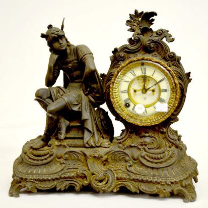 Ansonia ÓHermesÒ Metal Statue Clock — Antique Clocks Price Guide