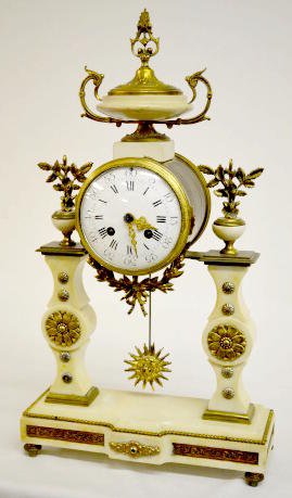 Ornate French Marble & Brass Antique Shelf Clock — Antique Clocks Price Guide