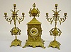 S. Marti & Cie Brass 3 Pc. Clock Garniture Set