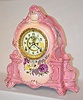 Ansonia Pink Floral China Clock