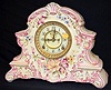 Ansonia Pink Floral China Clock