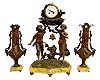 L & F Moreau Marble Garniture Set